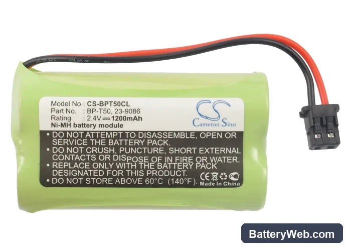 Radio Shack 960-1943 Replacement Battery, 2.4V, 1200mAh, Ni-MH 5