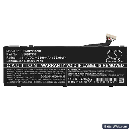 Sony VAIO S15 2019 Replacement Battery, 11.4V, 3500mAh, Li-ion 1