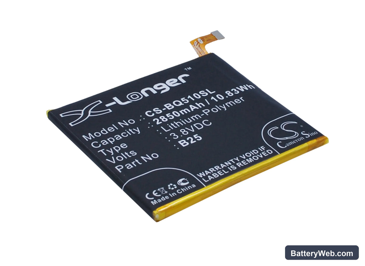 BQ Aquaris E5 LTE Replacement Battery, 3.8V, 2850mAh, Li-Polymer 1