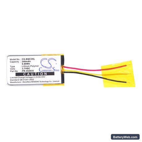 Bose QuietComfort 20 Replacement Battery, 3.7V, 240mAh, Li-Polymer 3
