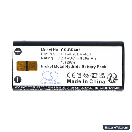 Olympus DS-5000ID Replacement Battery, 2.4V, 800mAh, Ni-MH 5