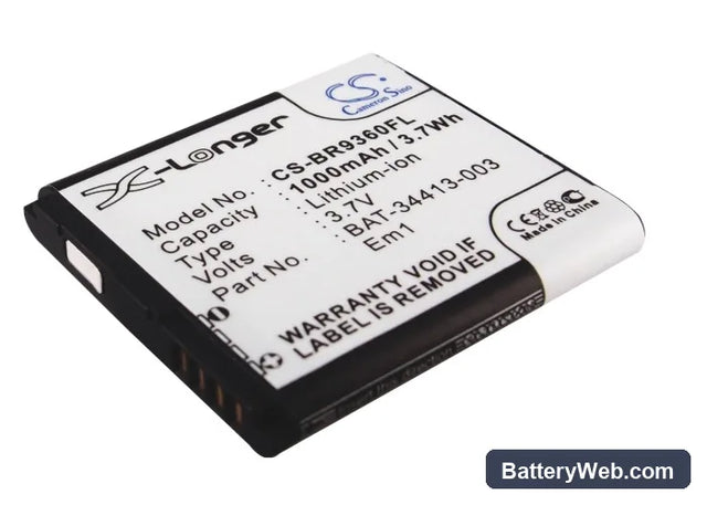 BlackBerry Curve 9370 Replacement Battery, 3.7V, 1000mAh, Li-ion 1