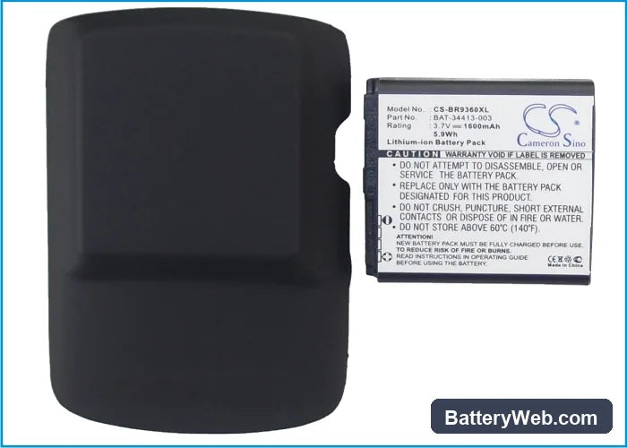 BlackBerry Curve 9360 Replacement Battery, 3.7V, 1600mAh, Li-ion 5