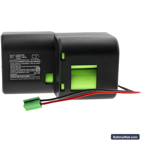 Braun Dropmat Secura Replacement Battery, 9.6V, 7000mAh, Ni-MH 3