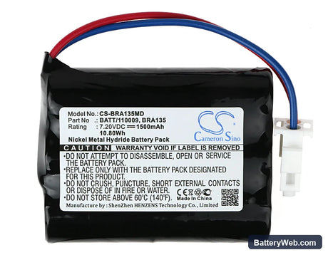 Braun Perfusor FT Replacement Battery, 7.2V, 1500mAh, Ni-MH 5