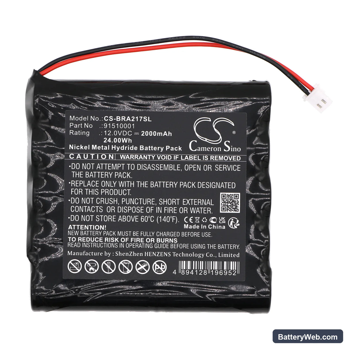 Bora Achsmessgerät 217 Replacement Battery, 12V, 2000mAh, Ni-MH 3