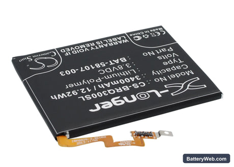 BlackBerry Q30 Replacement Battery, 3.8V, 3400mAh, Li-Polymer 2