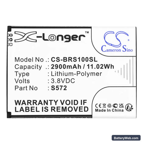 Brondi Smartphone S Replacement Battery, 3.8V, 2900mAh, Li-Polymer 3