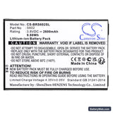 Brondi Amico Smartphone XL Replacement Battery, 3.8V, 2600mAh, Li-ion 3