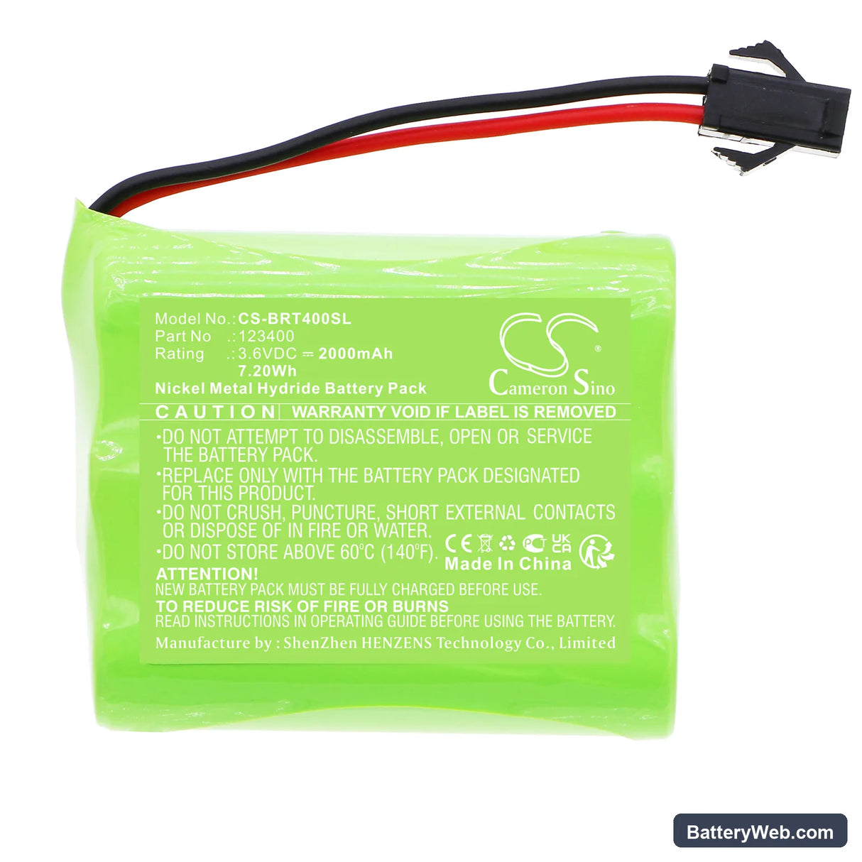 BRAVAT SITIA Replacement Battery, 3.6V, 2000mAh, Ni-MH 3