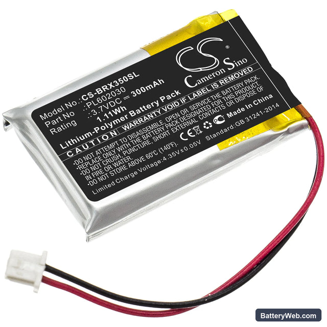BlueParrott VXI B350-XT Replacement Battery, 3.7V, 300mAh, Li-Polymer 1