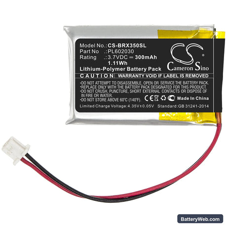BlueParrott VXI B350-XT Replacement Battery, 3.7V, 300mAh, Li-Polymer 3