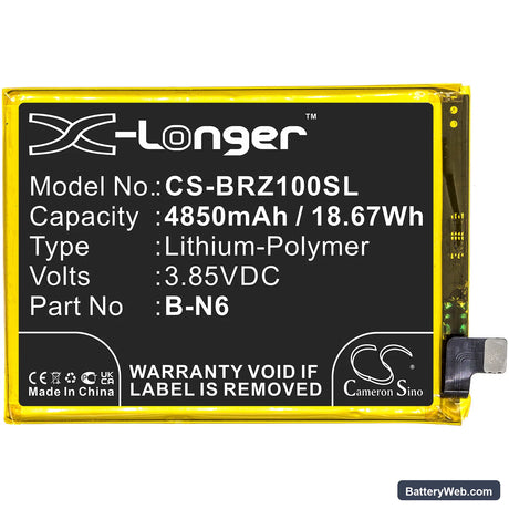 Vivo IQOO Z1x 5G Replacement Battery, 3.85V, 4850mAh, Li-Polymer 3