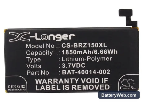 BlackBerry Z15 Replacement Battery, 3.7V, 1850mAh, Li-Polymer 5