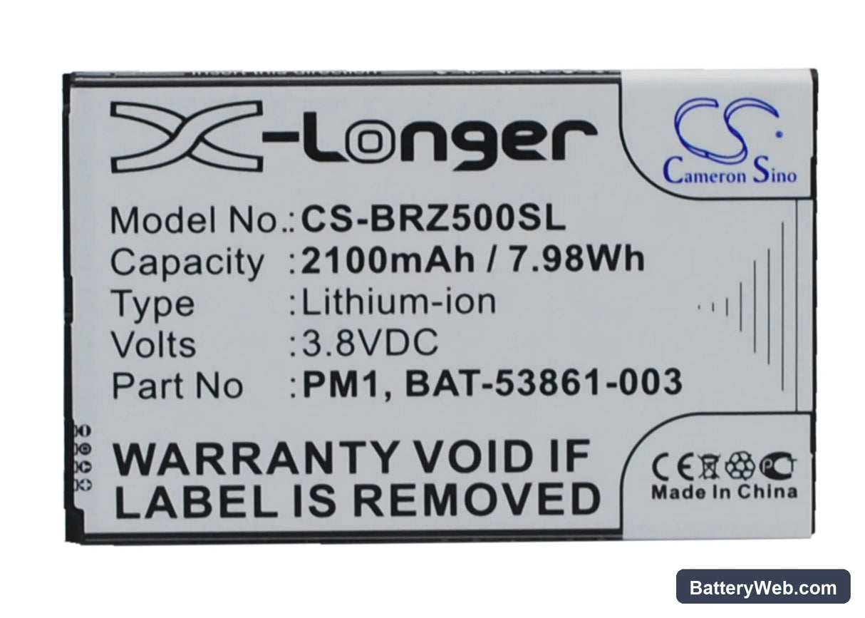 BlackBerry Z5 Replacement Battery, 3.8V, 2100mAh, Li-ion 1