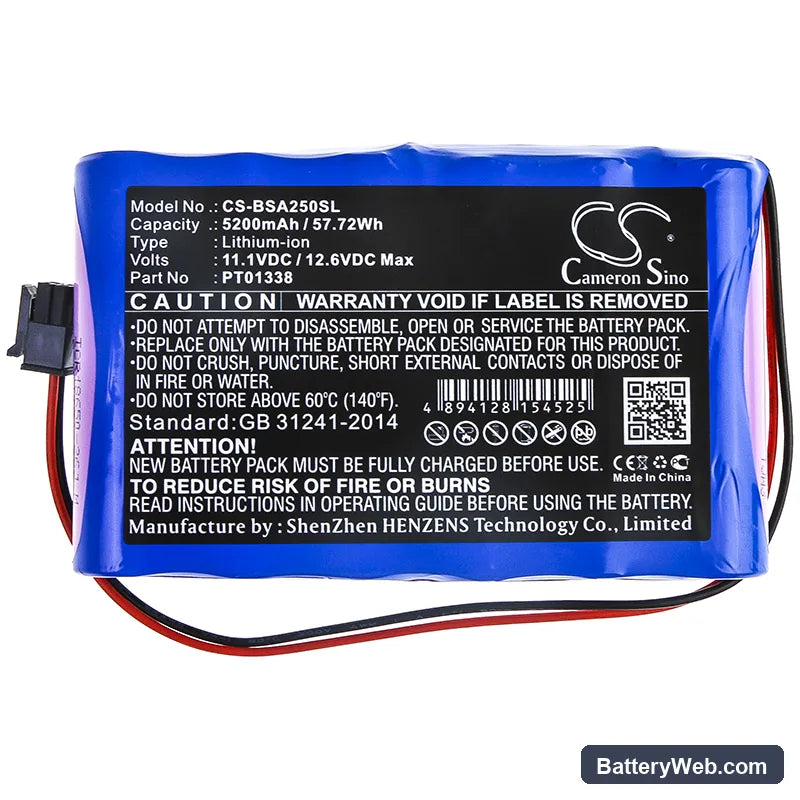 Bird SA2500 Replacement Battery, 11.1V, 5200mAh, Li-ion 3