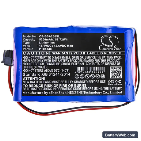 Bird SA2500 Replacement Battery, 11.1V, 5200mAh, Li-ion 3
