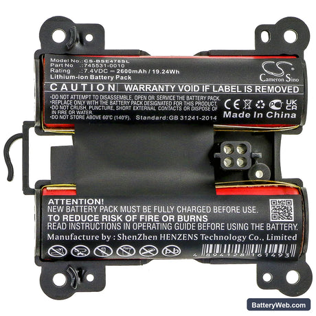 Bose Soundlink Revolve+ Replacement Battery, 7.4V, 2600mAh, Li-ion 5