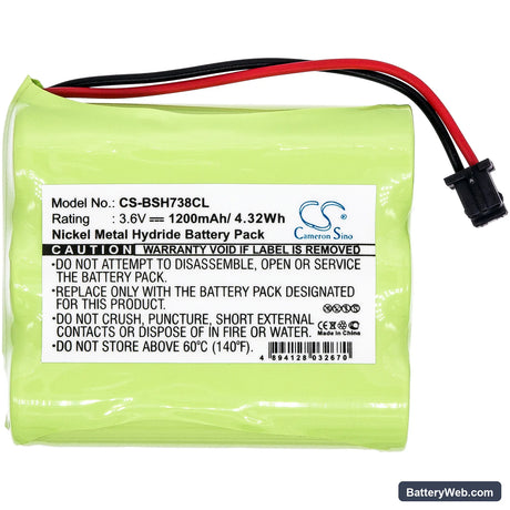 Bosch 738 Replacement Battery, 3.6V, 1200mAh, Ni-MH 3
