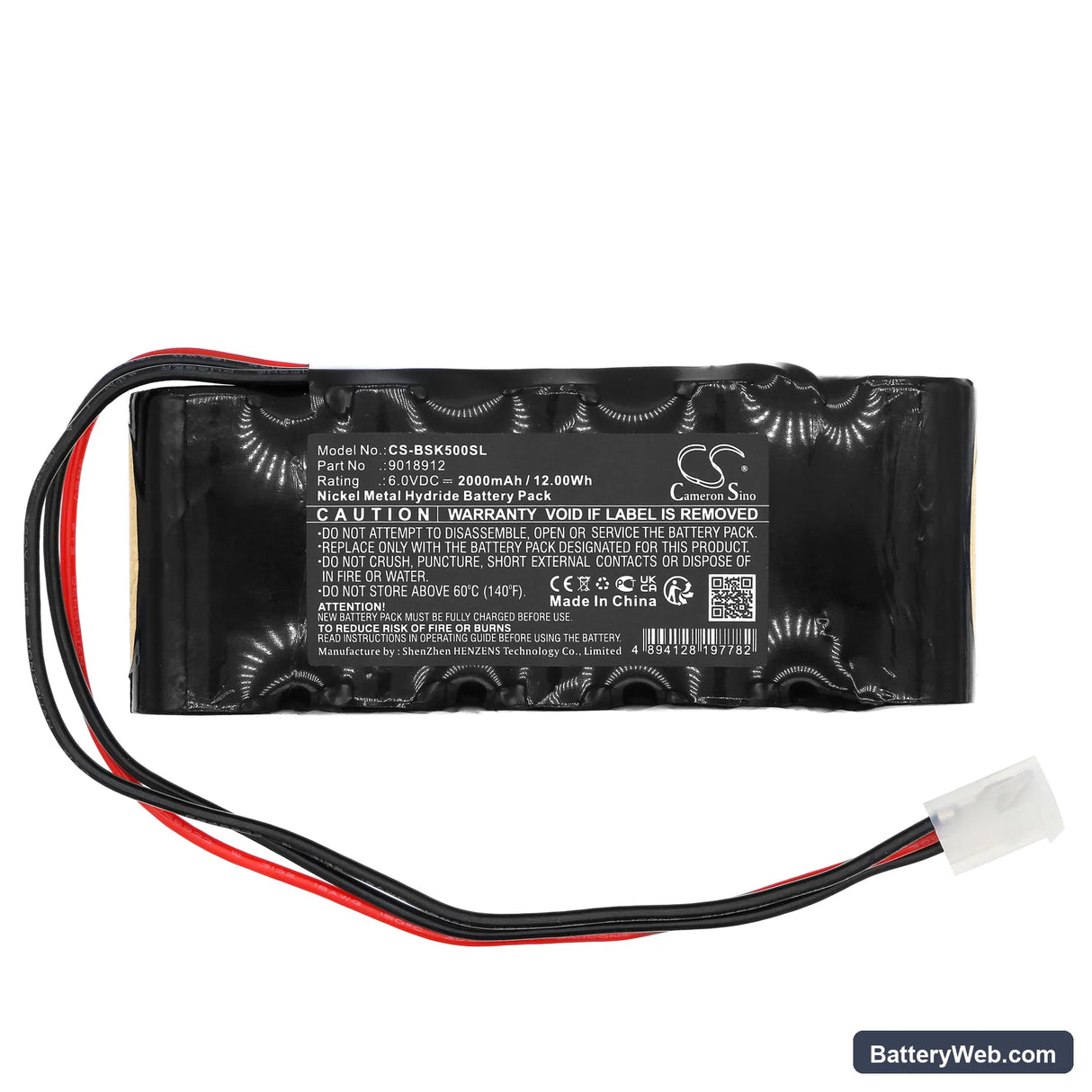 Bosch D14 Replacement Battery, 6V, 2000mAh, Ni-MH 3
