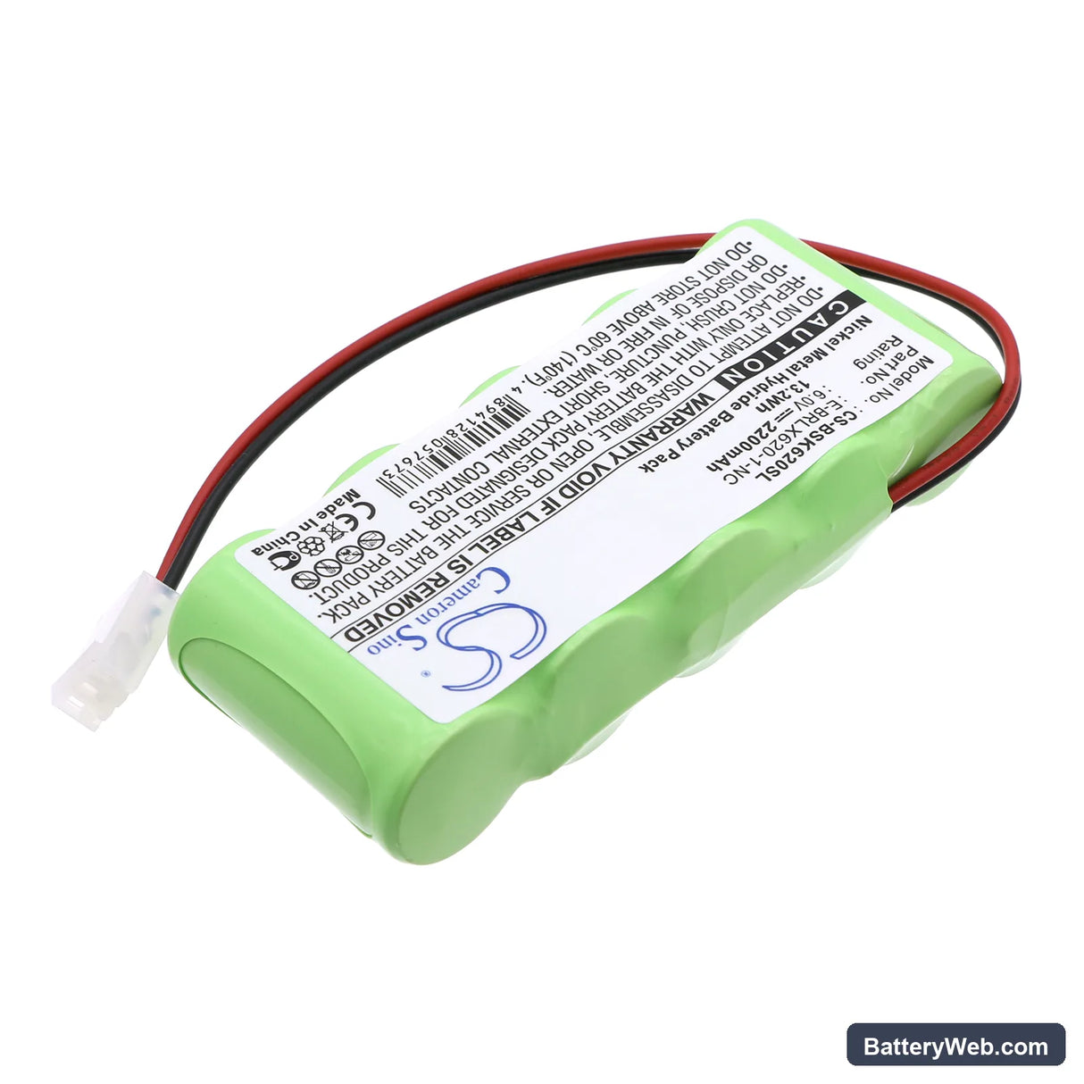 Somfy BD5000 Replacement Battery, 6V, 2200mAh, Ni-MH 2