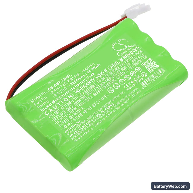 Somfy SGS Replacement Battery, 9.6V, 2000mAh, Ni-MH 1