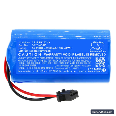 Bissell 3571 Replacement Battery, 14.4V, 2600mAh, Li-ion 3