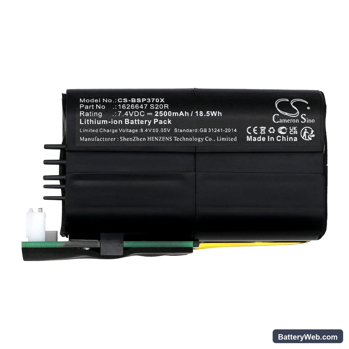 Bissell Pet Stain Eraser Replacement Battery, 7.4V, 2500mAh, Li-ion 5