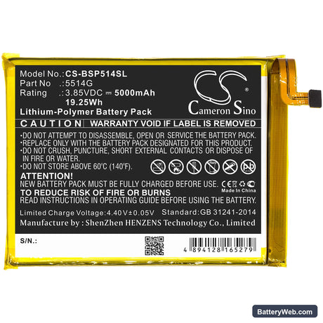 BQ Strike Power Replacement Battery, 3.85V, 5000mAh, Li-Polymer 3