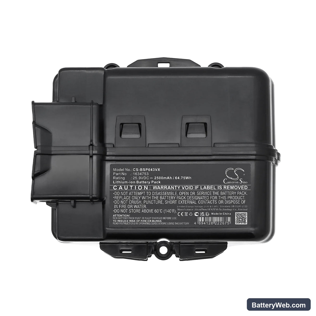 Bissell 37643 Replacement Battery, 25.9V, 2500mAh, Li-ion 5