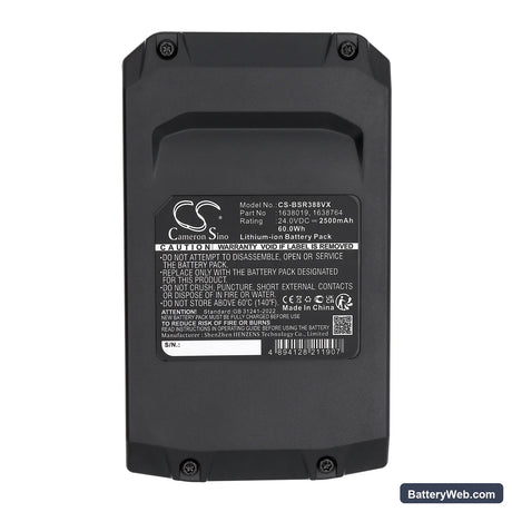 Bissell 3789 Replacement Battery, 24V, 2500mAh, Li-ion 5
