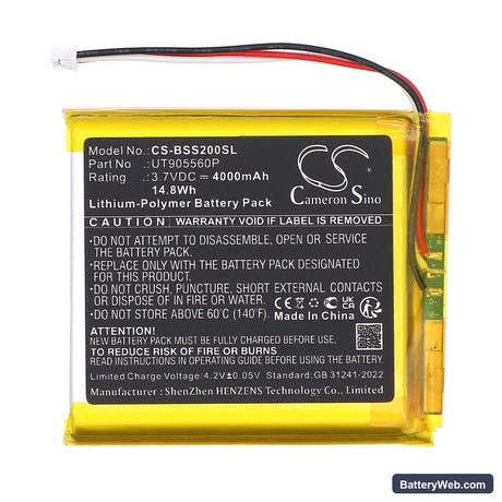 Babysense BBM01 Replacement Battery, 3.7V, 4000mAh, Li-Polymer 3
