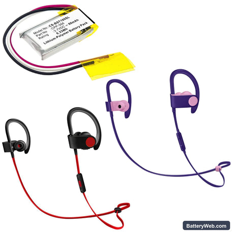Beats Powerbeats 2 Replacement Battery, 3.7V, 90mAh, Li-Polymer 5