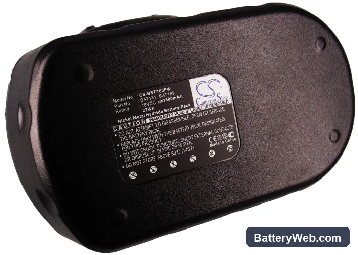 Bosch 13618-2G Replacement Battery, 18V, 1500mAh, Ni-MH 6