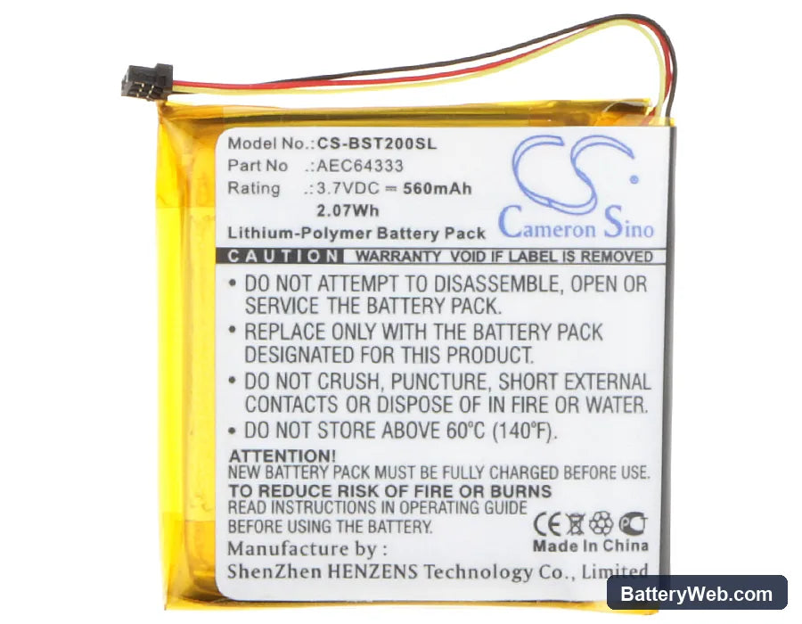 Beats Studio 2.0 Replacement Battery, 3.7V, 560mAh, Li-Polymer 5
