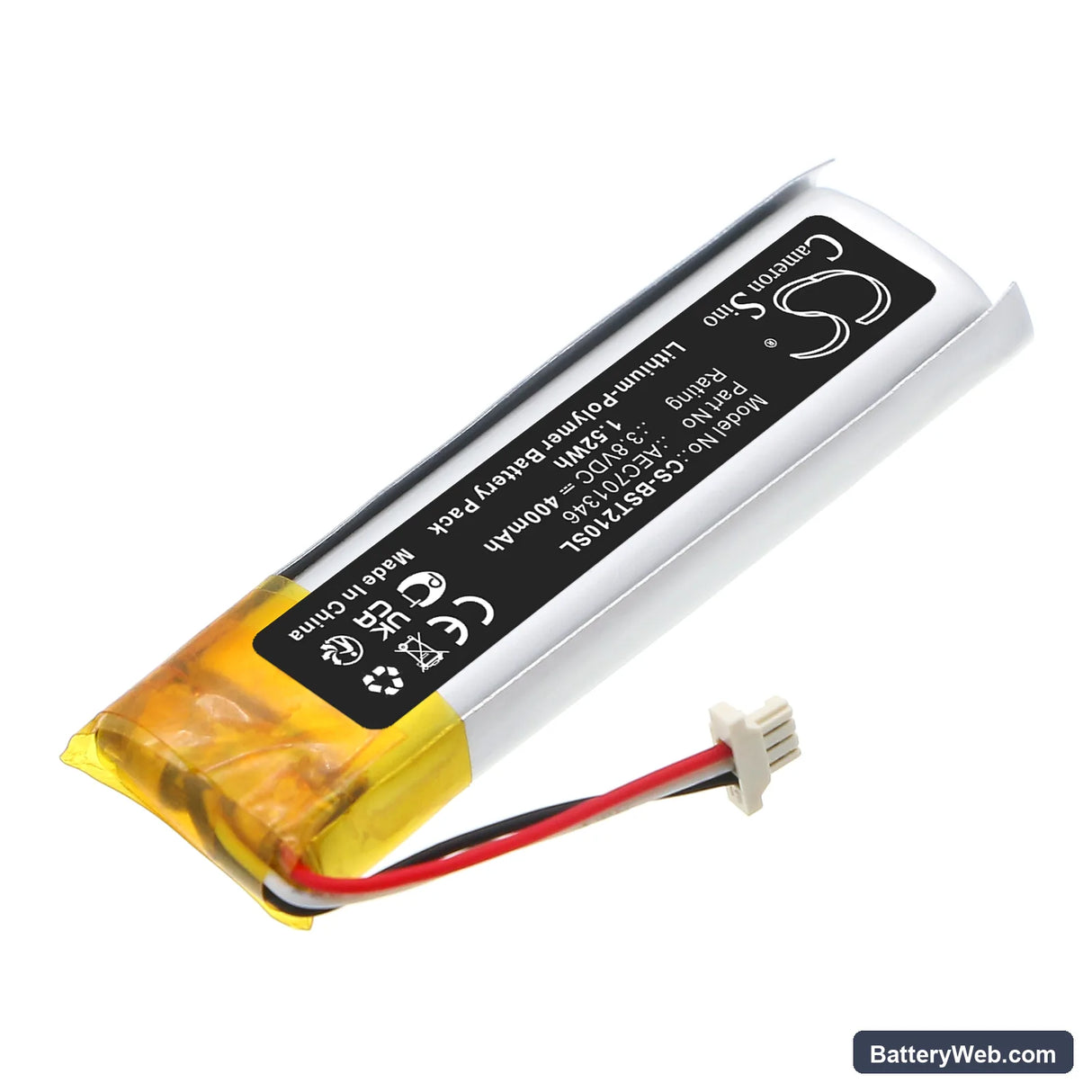 Beats Studio Buds Charging Case Replacement Battery, 3.8V, 400mAh, Li-Polymer 2
