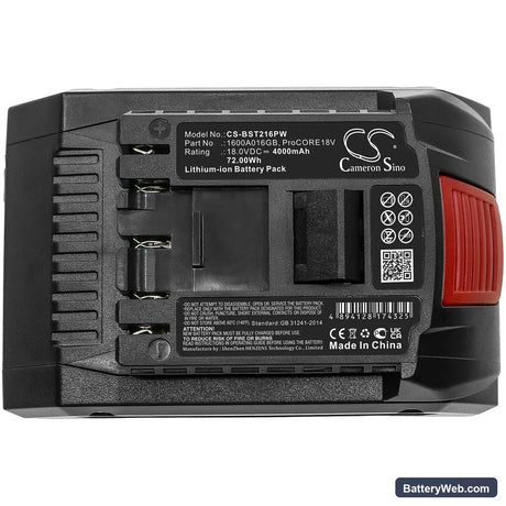 Bosch GDS 18V Replacement Battery, 18V, 4000mAh, Li-ion 5