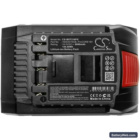 Bosch GDS 18V Replacement Battery, 18V, 8000mAh, Li-ion 5