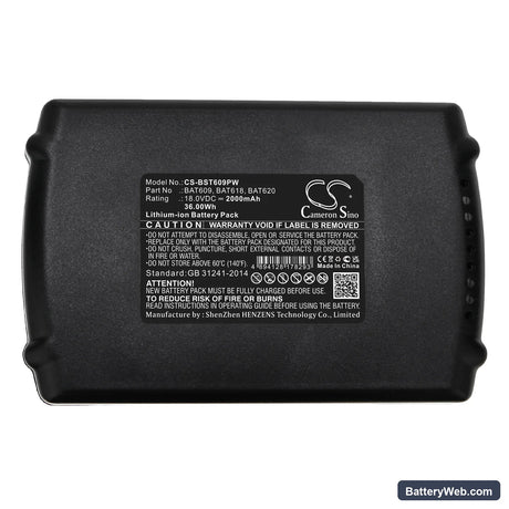 Bosch GWS 18 V-LI Replacement Battery, 18V, 2000mAh, Li-ion 5