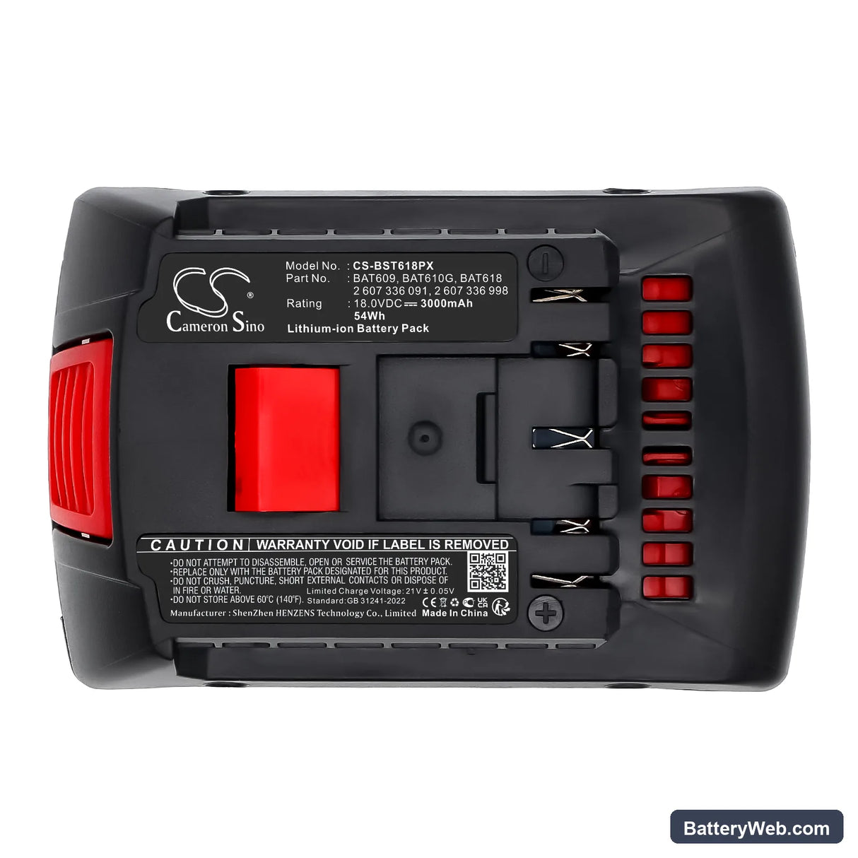Bosch GWS 18 V-LI Replacement Battery, 18V, 3000mAh, Li-ion 5