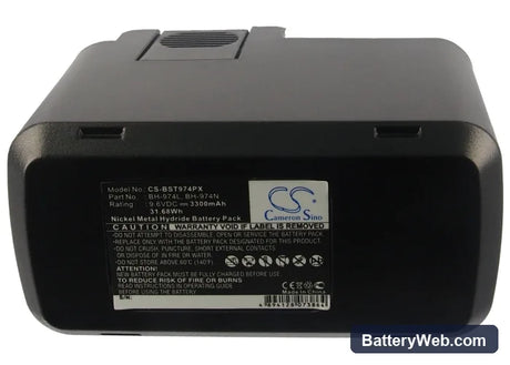 Bosch ABS 96 M-2 Replacement Battery, 9.6V, 3300mAh, Ni-MH 6