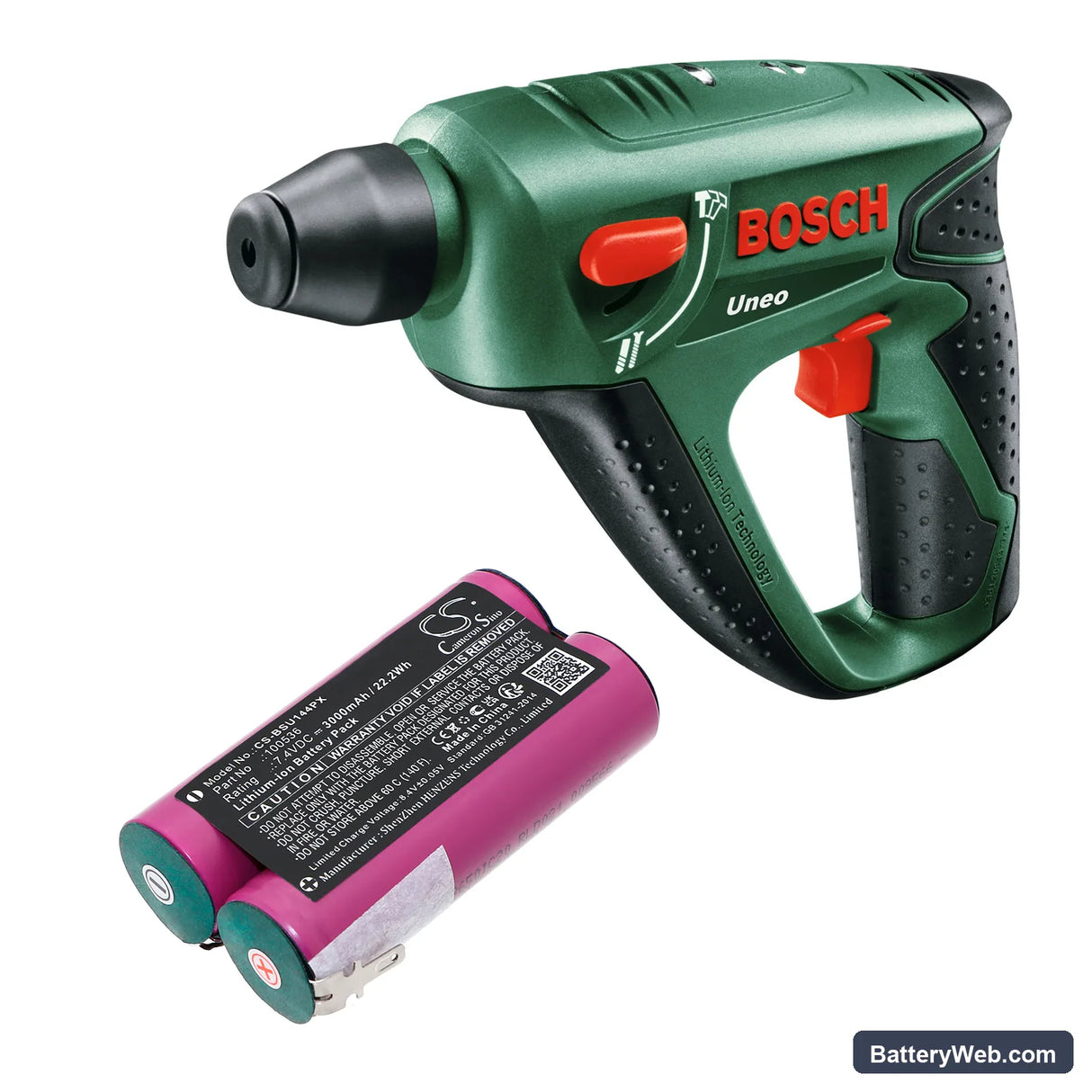 Bosch UNEO Replacement Battery, 7.4V, 3000mAh, Li-ion 6
