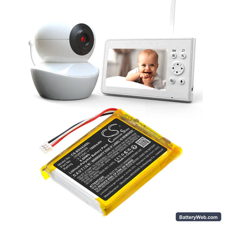 Babysense V43 Video Baby Monitor Replacement Battery, 3.7V, 1800mAh, Li-Polymer 6