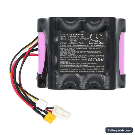 Bissell CrossWave X7 Cordless Plus 3479Z Replacement Battery, 25.2V, 3000mAh, Li-ion 3