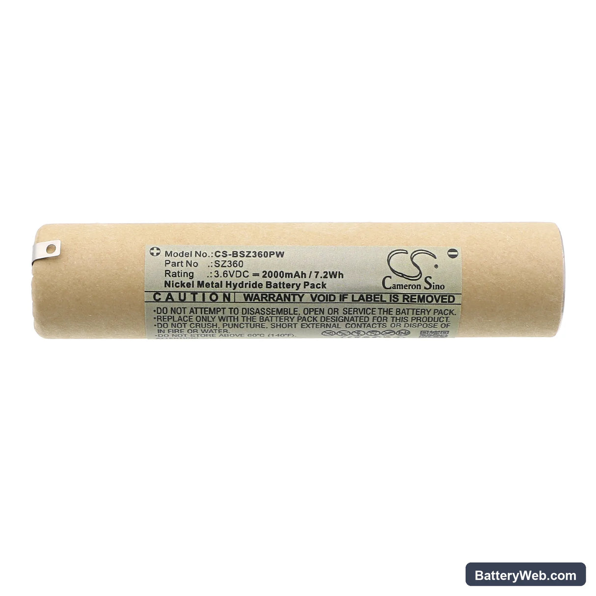 Black & Decker SZ360 Replacement Battery, 3.6V, 2000mAh, Ni-MH 3