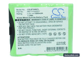 Toshiba BT-098 Replacement Battery, 4.8V, 1500mAh, Ni-MH 5