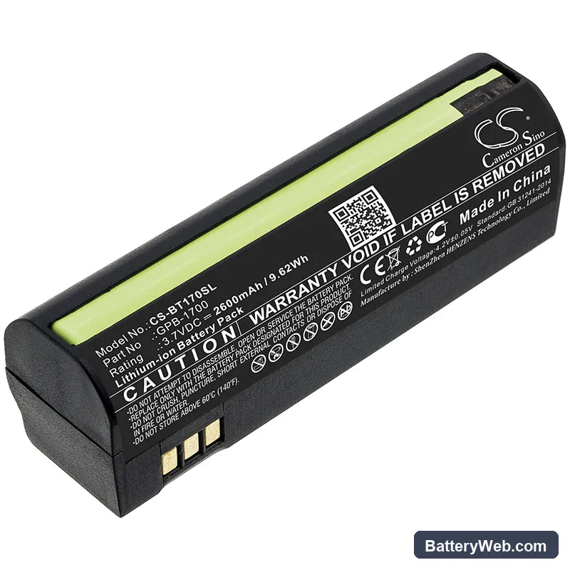 Globalstar GSP-1700 Replacement Battery, 3.7V, 2600mAh, Li-ion 1