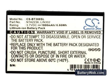 OnCourse SiRF Star III Replacement Battery, 3.7V, 1800mAh, Li-ion 5