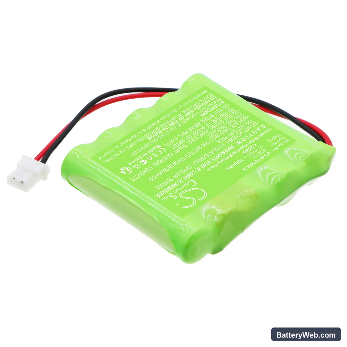 Bticino 3507/6 Replacement Battery, 6V, 700mAh, Ni-MH 2