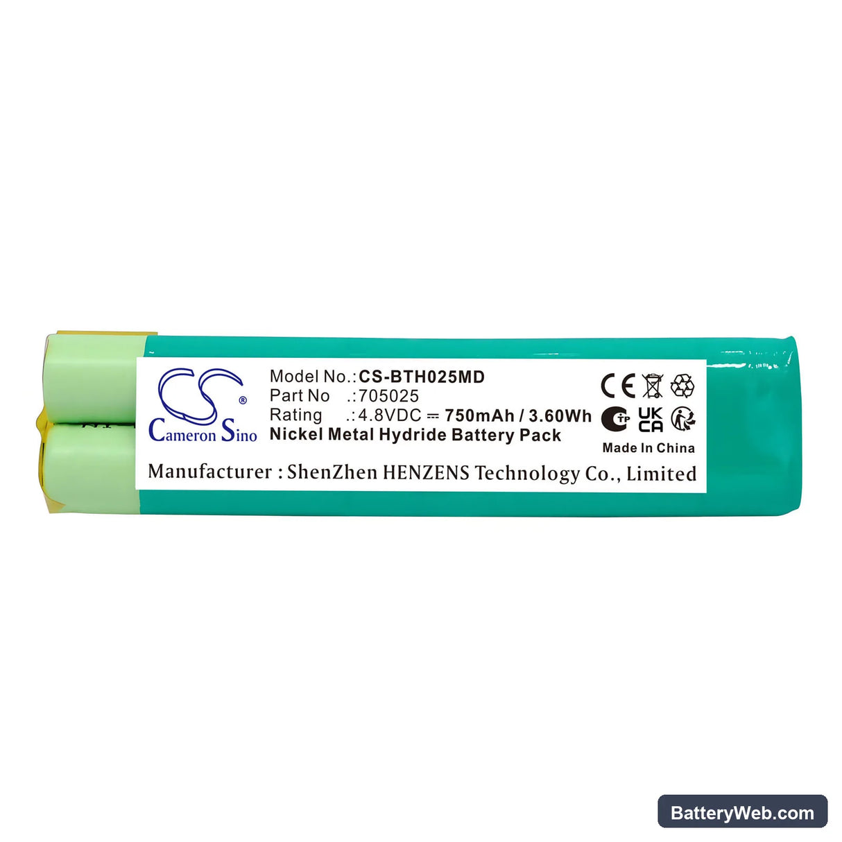 MettlerToledo AutoRep E Replacement Battery, 4.8V, 750mAh, Ni-MH 5